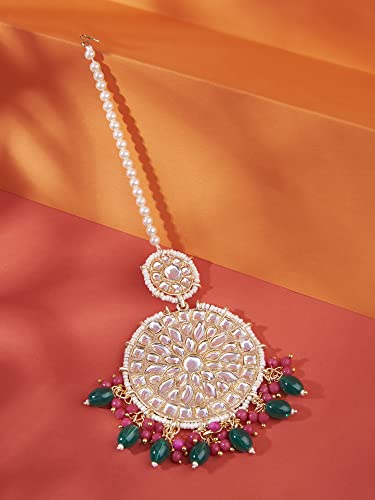 Cluster Beads Drop Bridal Maangtikka for Women